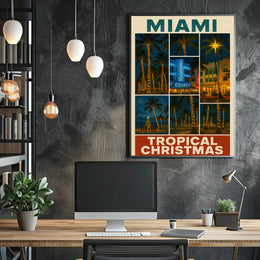 Miami Tropical Christmas Poster