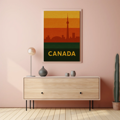 Toronto's Iconic Skyline Vintage Travel Poster