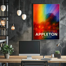 Appleton Vibrant Nightscape Abstract Art Poster