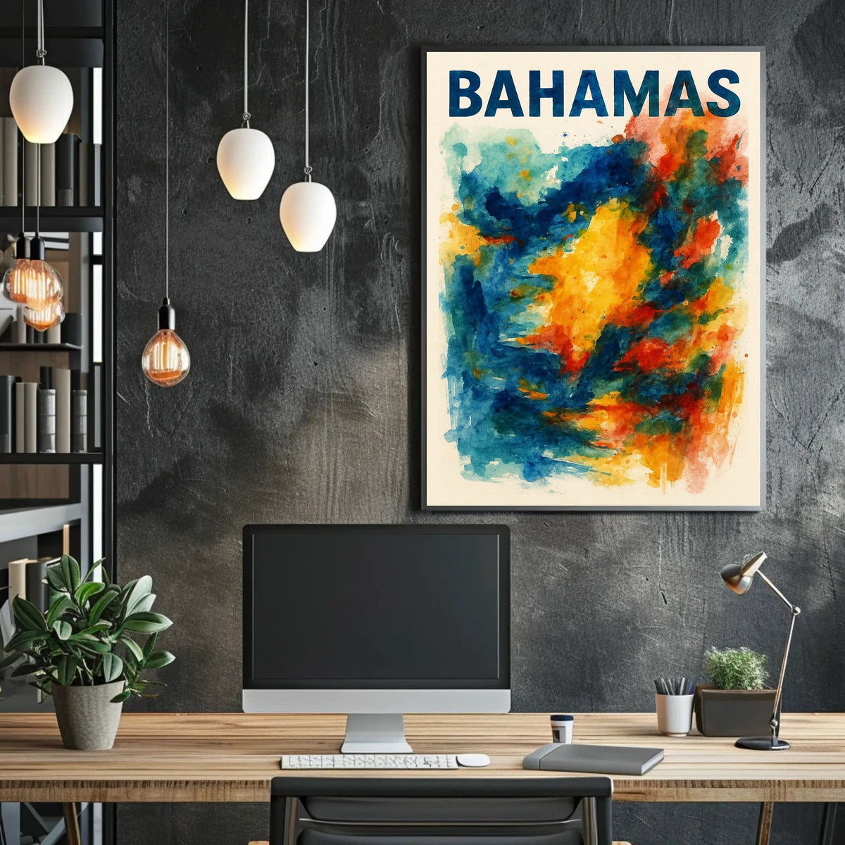 Vibrant Bahamas Tropical Sunset Wanderlust Poster