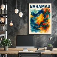Vibrant Bahamas Tropical Sunset Wanderlust Poster