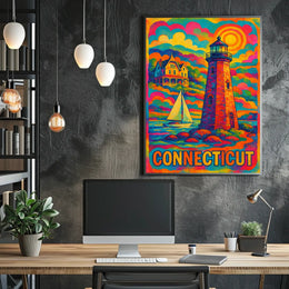 Vibrant Connecticut Lighthouse Poster