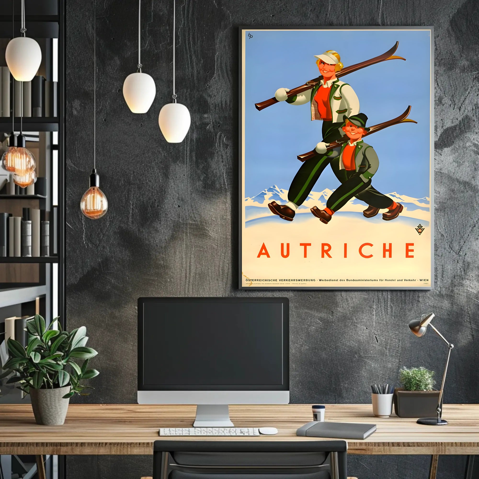 Austria Skiing Promotion Poster PosterGoat