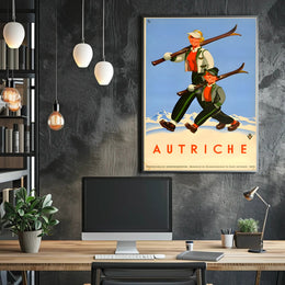 Austria Skiing Promotion Poster PosterGoat