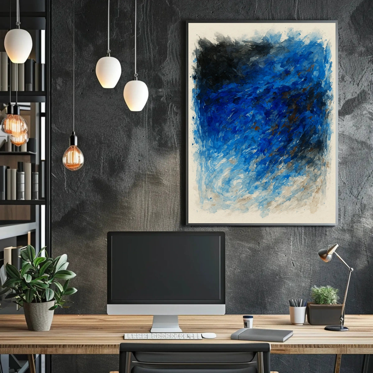 Abstract Blue Swirl Abstract Poster