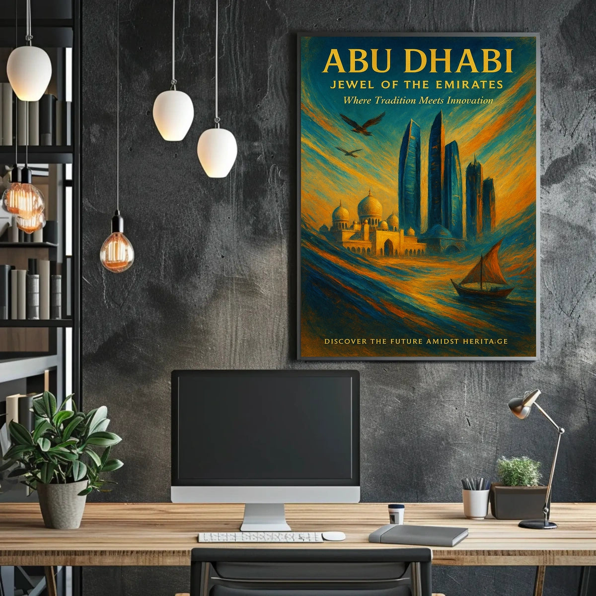 Abu Dhabi Jewel Cityscape Travel Poster