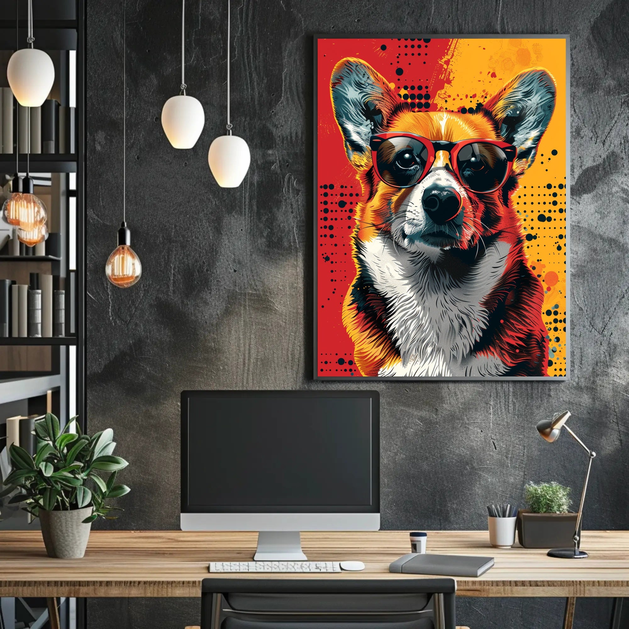 Stylish Corgi Pop Art Vibes Animal Poster PosterGoat