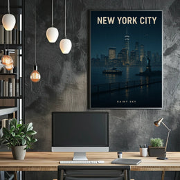 New York City Rainy Sky Poster