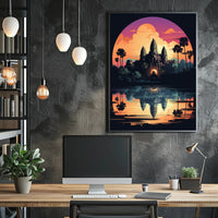 Sunset Over Angkor Wat Poster