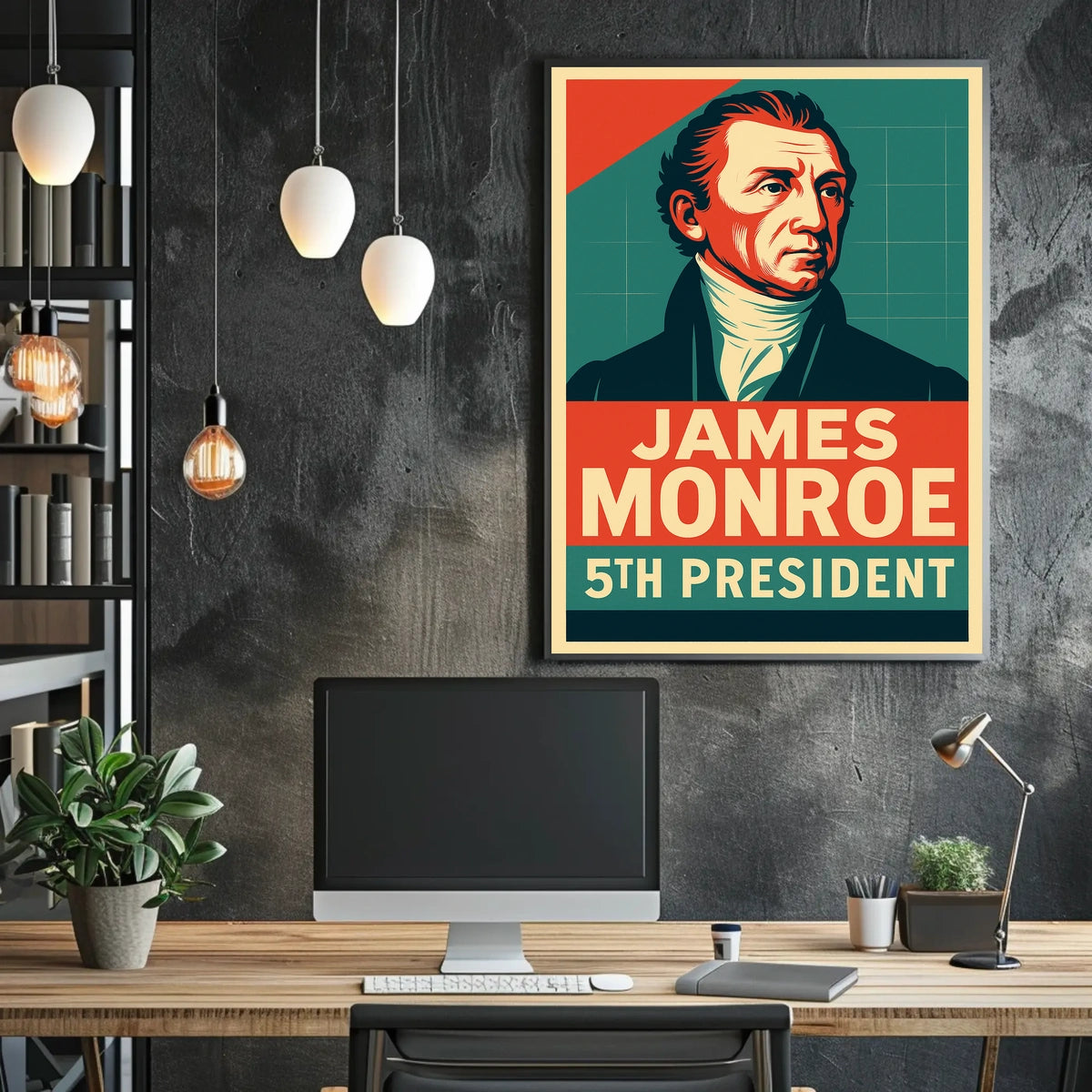 James Monroe 5th President Patriotic Oil Painting Poster
