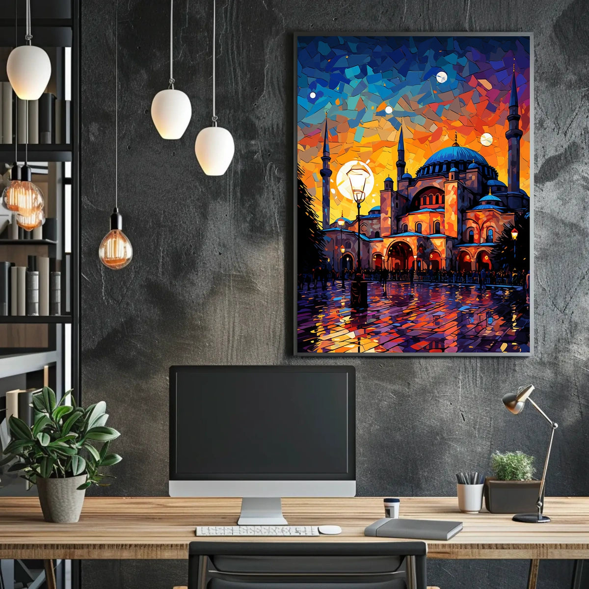 Historic Grandeur Istanbul Evening Lights Cultural or Heritage Poster