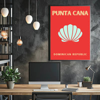 Punta Cana Travel Poster with Vibrant Shell Design PosterGoat