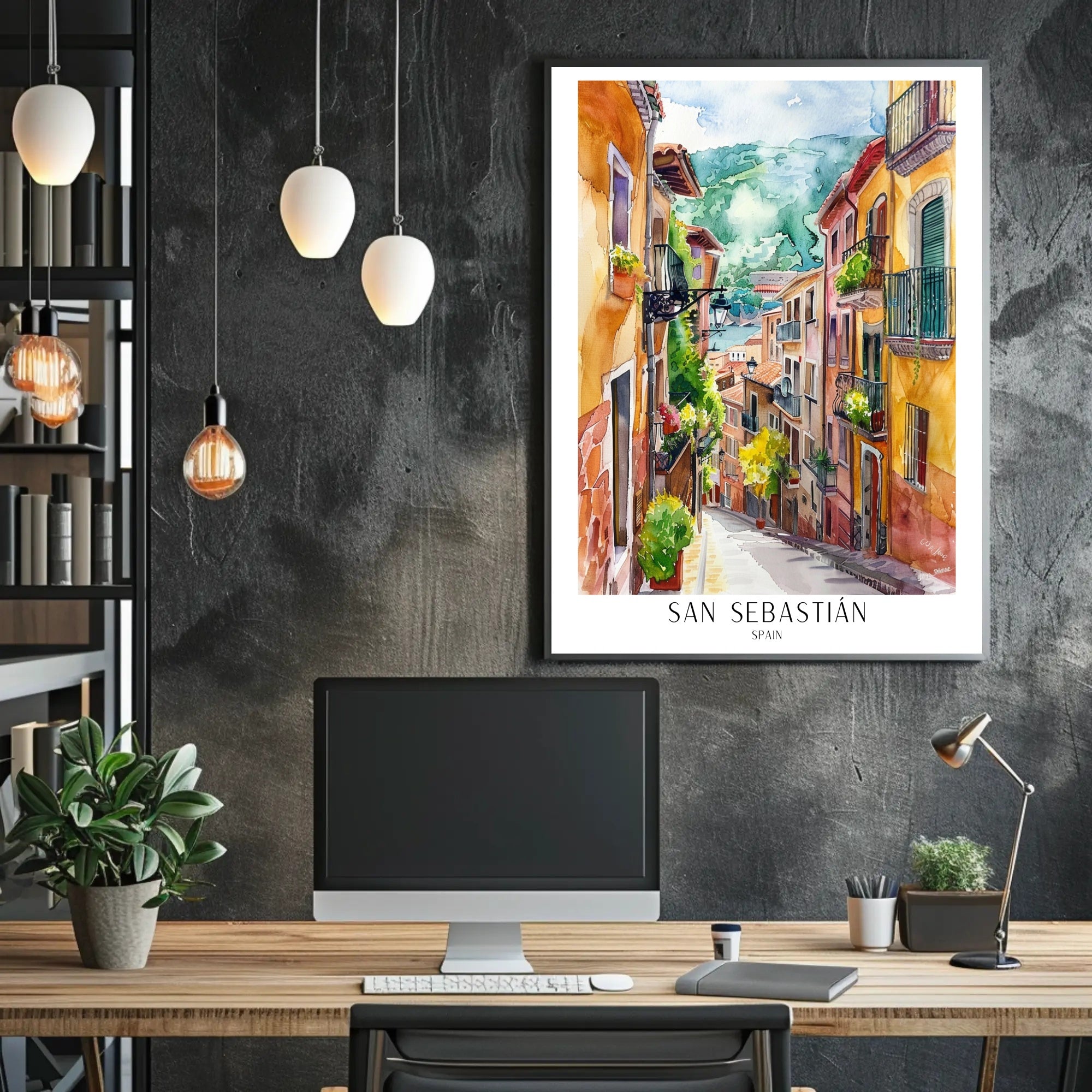 San Sebastián Street Scene Poster PosterGoat