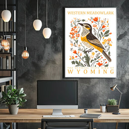 Western Meadowlark Wyoming State Bird Art Poster