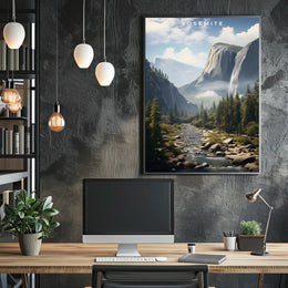 Yosemite Scenic View Poster Wall Art Print