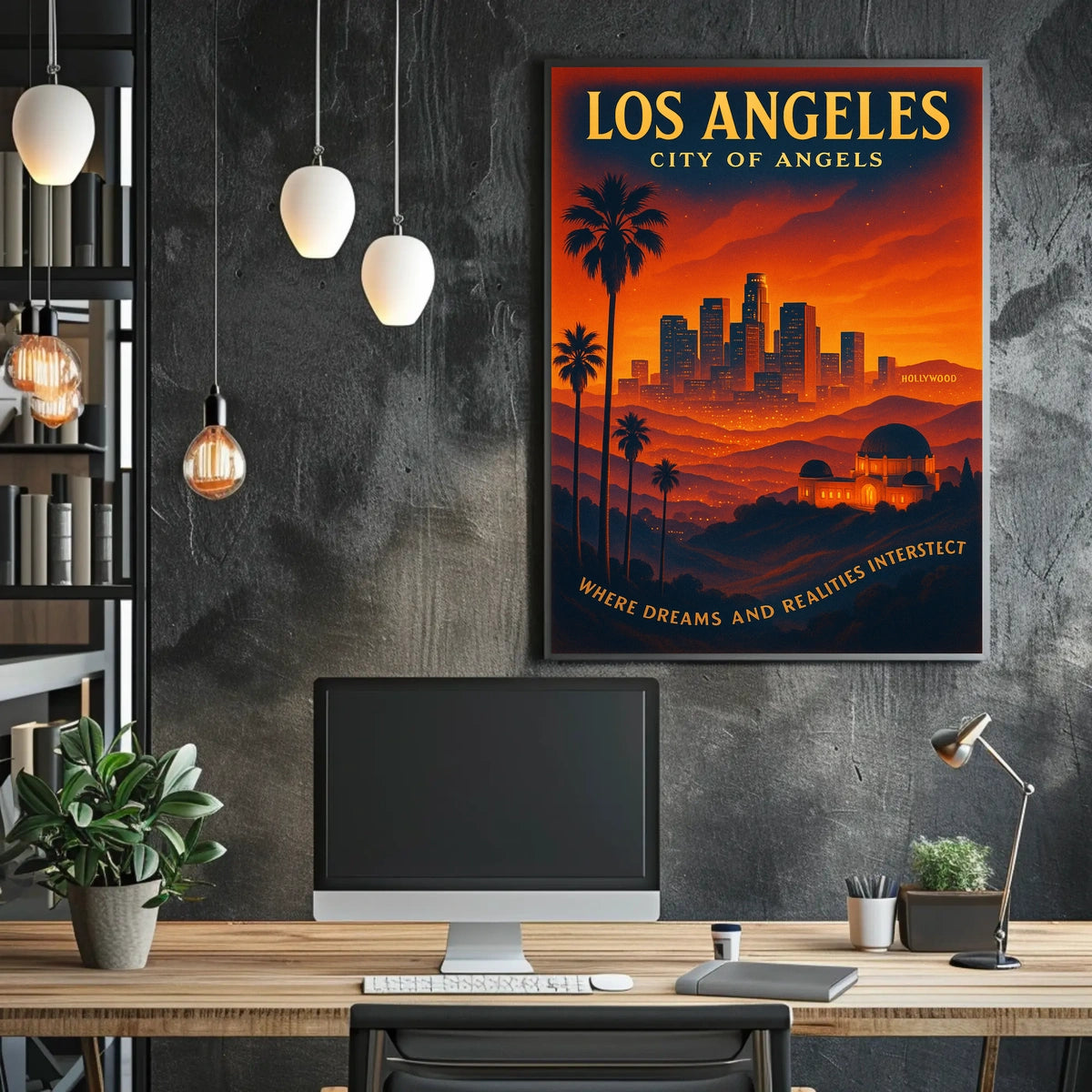 Los Angeles Dreams Retro Travel Poster Art