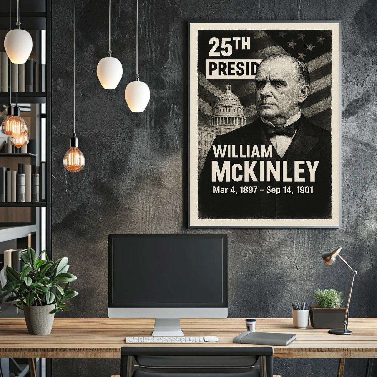 William McKinley 25th President of the United States Digital Montaje Poster