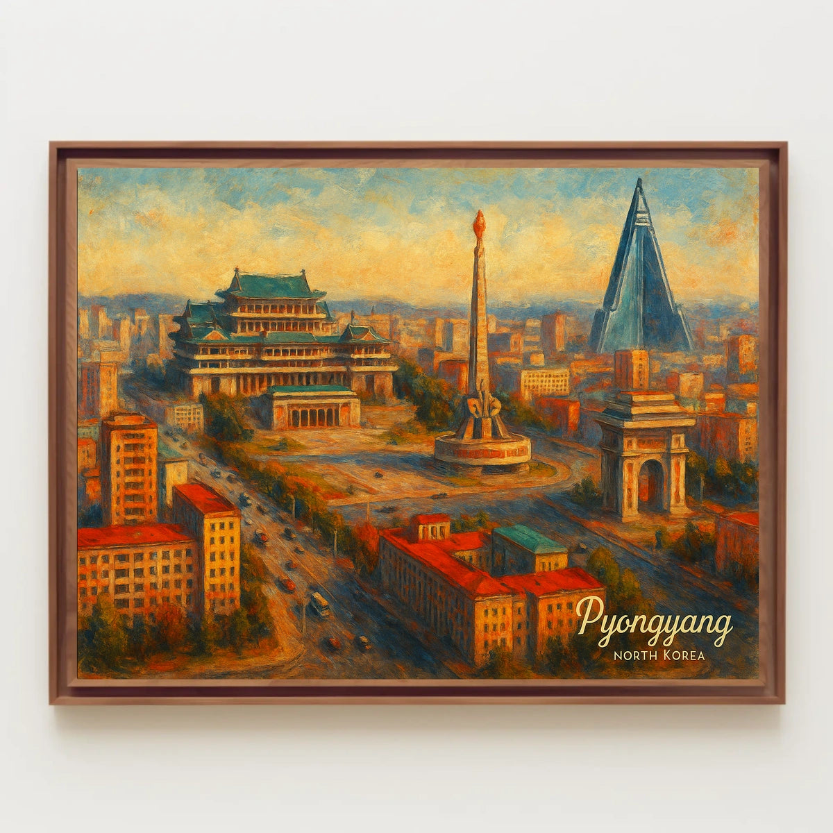Pyongyang Cityscape Photography Realism Wanderlust Poster