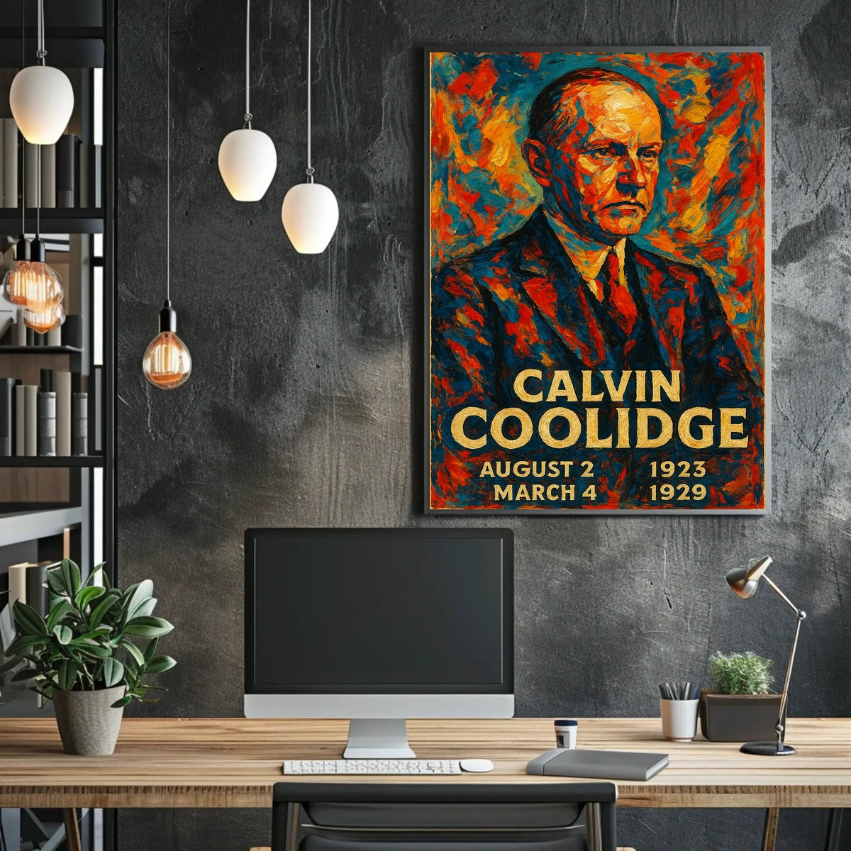 Calvin Coolidge 30th President of the United States Glitch Hop Art Poster