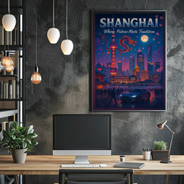 Shanghai Where Future Meets Tradition Poster