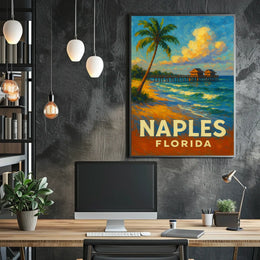 Naples Florida Poster Coastal Wall Art 18x24 Print Gallery