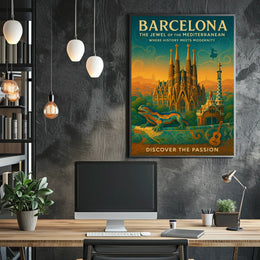 Barcelona The Jewel of the Mediterranean Poster