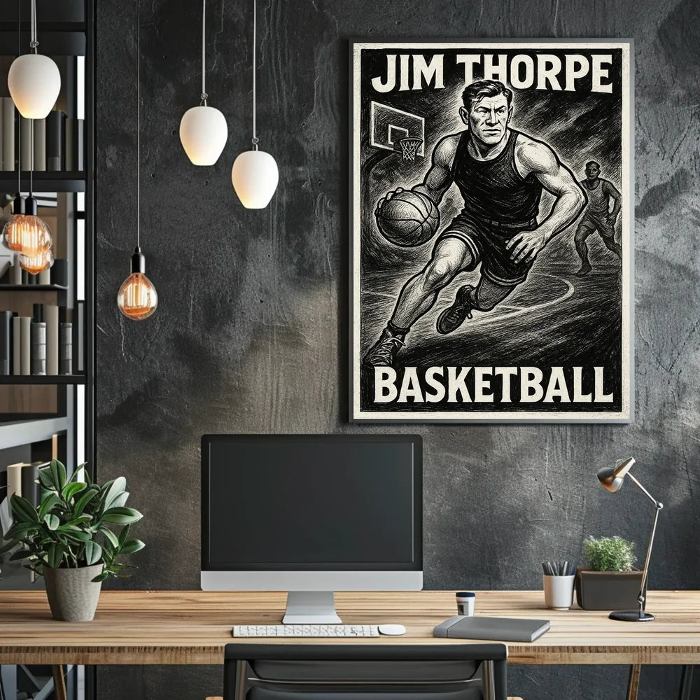 Dynamic Basketball Celebration Art Poster