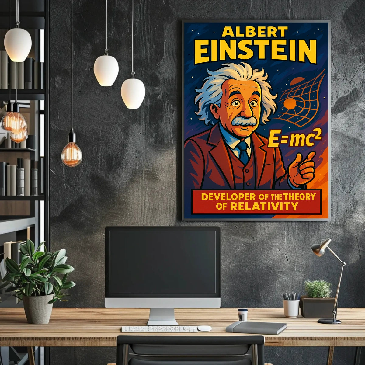 Albert Einstein Vintage Relativity Theory Scientific Collectors Inspiration Timeless Iconic Poster