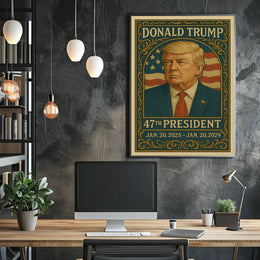 Presidential Leadership Trump Portrait Baroque Realism Patriotic Heritage American Presidency Historic Poster