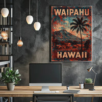 Waipahu Hawaii Vintage Art Deco Travel Collectors Poster