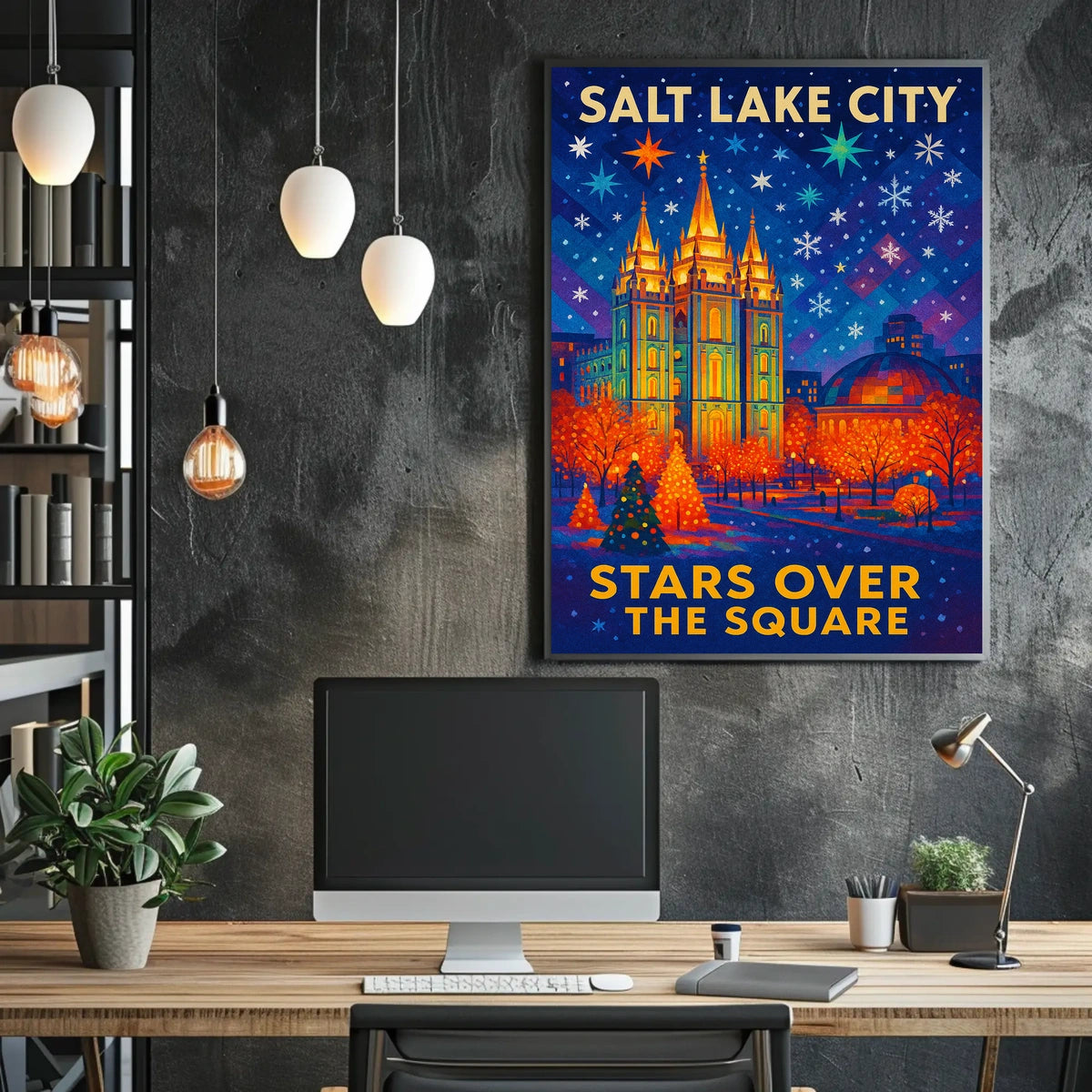 Stars Over the Square Salt Lake City Poster