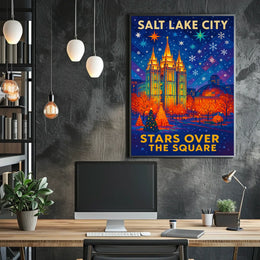 Stars Over the Square Salt Lake City Poster
