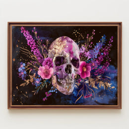 Floral Skull Art Poster