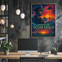 Ocean Shield Heroic Naval Military Recruitment Poster