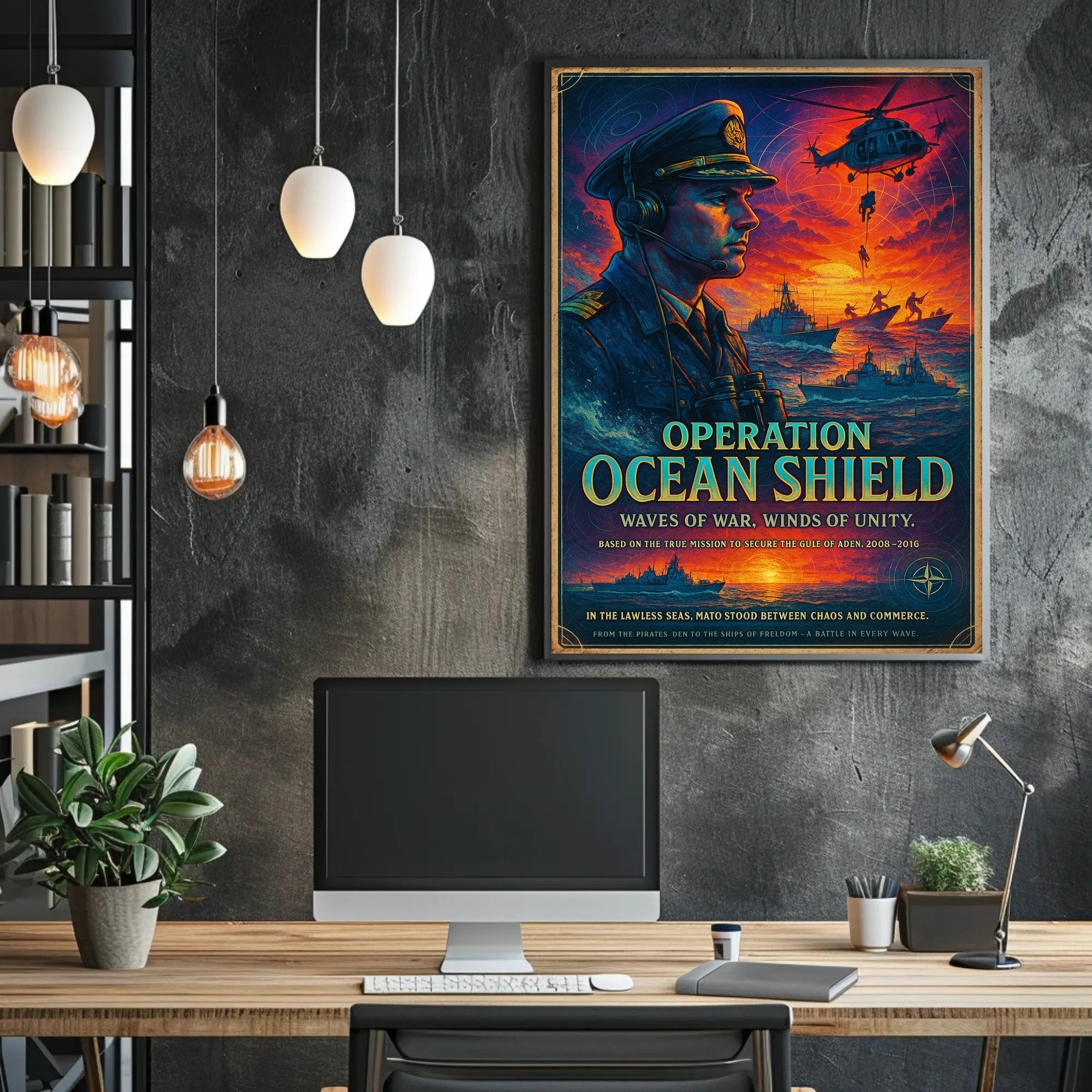 Ocean Shield Heroic Naval Military Recruitment Poster