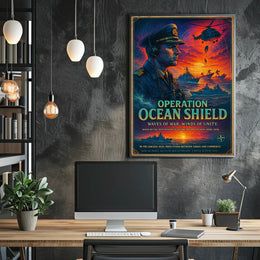 Ocean Shield Heroic Naval Military Recruitment Poster