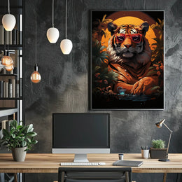 Exotic Tiger in Sunglasses Animal Poster