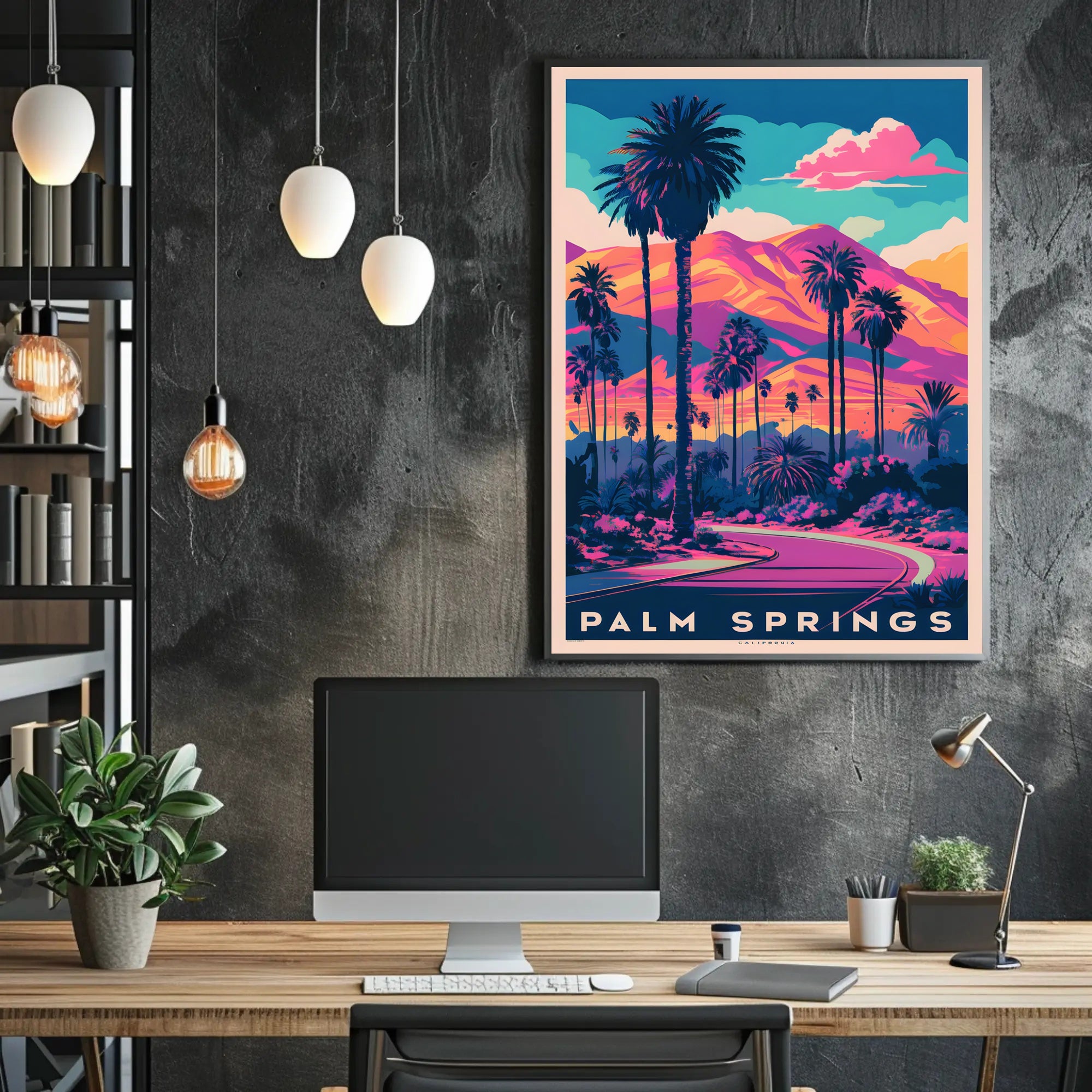 Palm Springs Vivid Sunset Poster