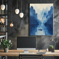 Tranquil Mountain Reflection Art Print Poster for Home Decor PosterGoat