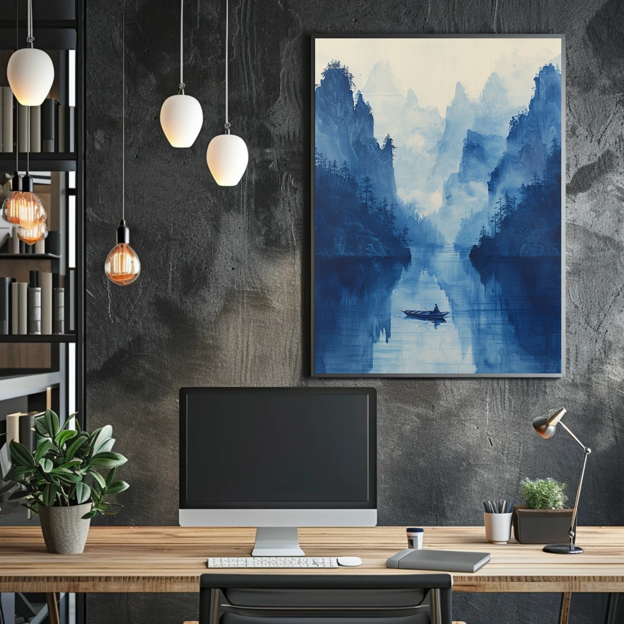 Tranquil Mountain Reflection Art Print Poster for Home Decor PosterGoat