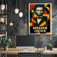 Abraham Lincoln 16th President of the United States Abstract Pop Poster