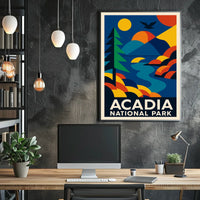Acadia National Park Scenic Vintage Wanderlust Poster