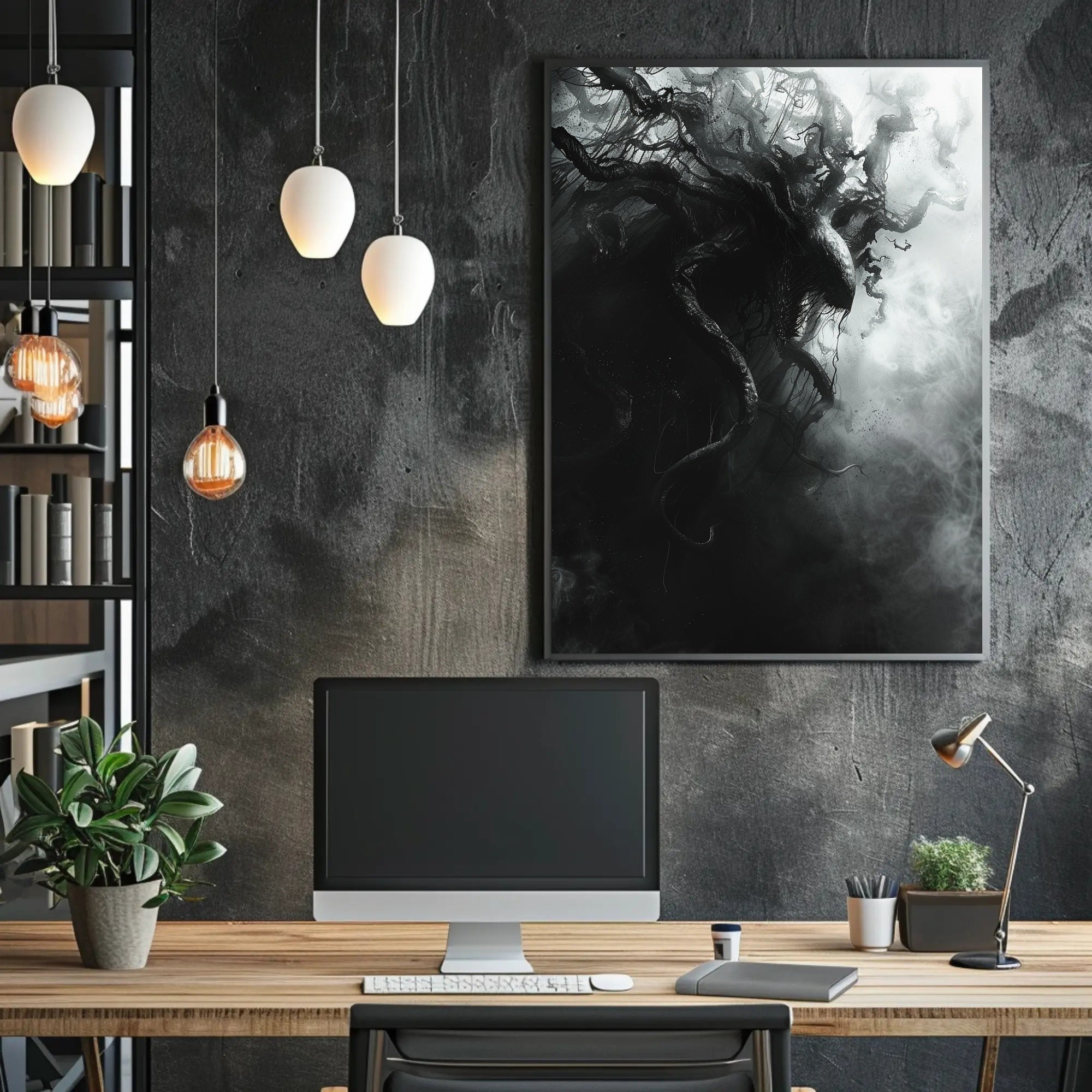 Dark Surreal Tentacle Entity Horror Art Poster PosterGoat