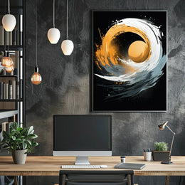 Dynamic Wave Vortex Abstract Art Print Poster