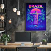 Brazil Neon Vibes Poster PosterGoat
