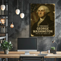 George Washington 1st President of the United States Damaged Photograph Poster