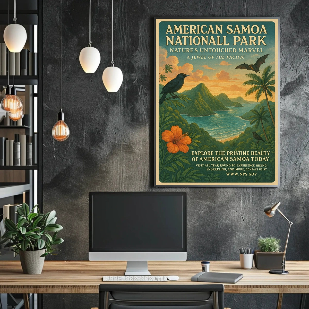 National Park of American Samoa Vibrant Landscape Poster