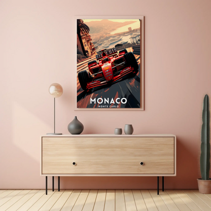 Monaco Monte Carlo F1 Race Car Grand Prix Travel Poster