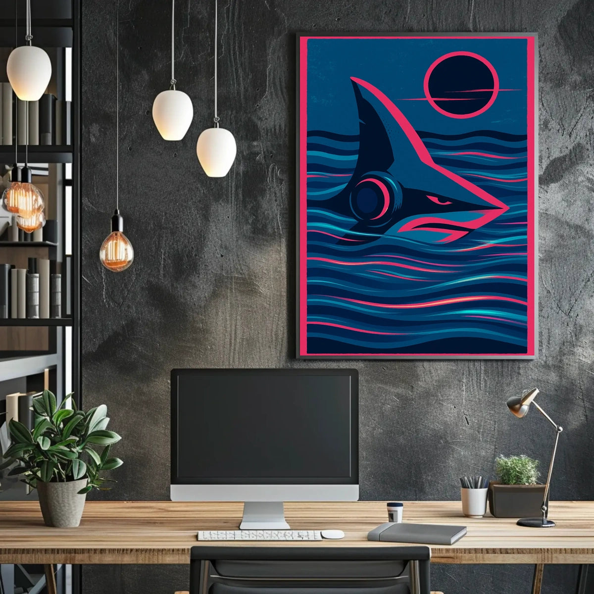 Shark In The Waves Poster