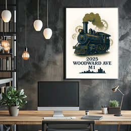 Woodward Ave Steam Engine Poster Poster